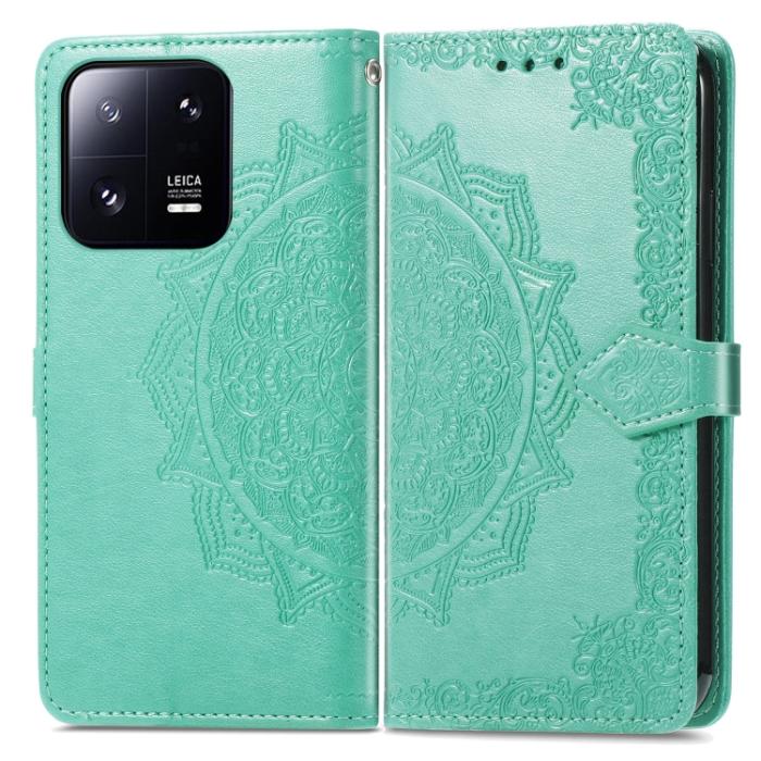 Bild 2,  Xiaomi 13 Pro 5G Fodral Mandala Läder Grön - Teknikhallen.se