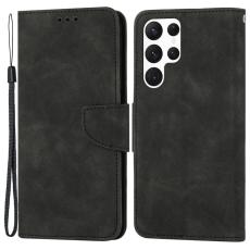  Samsung Galaxy S23 Ultra Fodral L&auml;der Svart - Teknikhallen.se