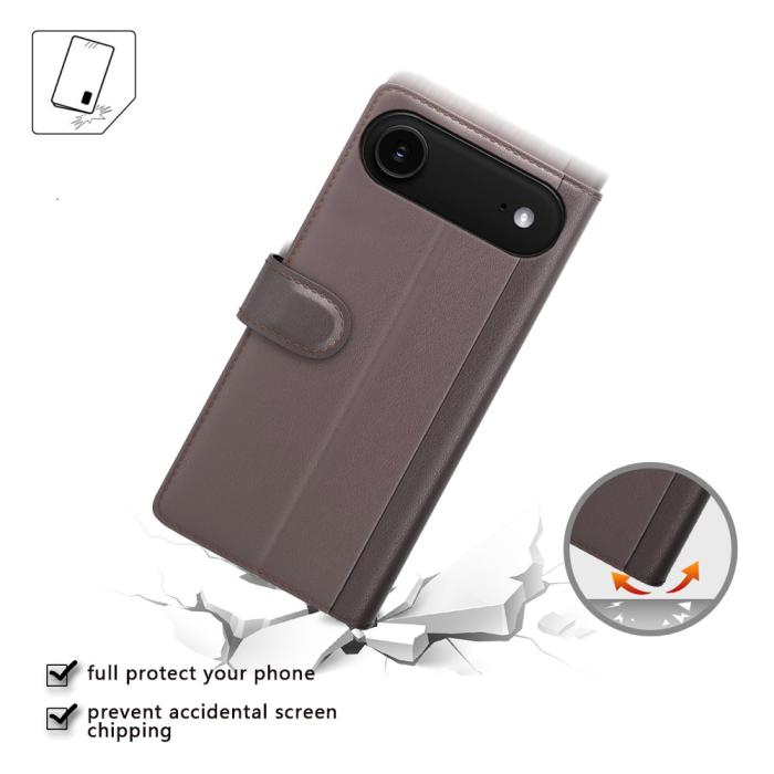 Bild 2,  iPhone Air Fodral Premium Äkta Läder Brun - Teknikhallen.se