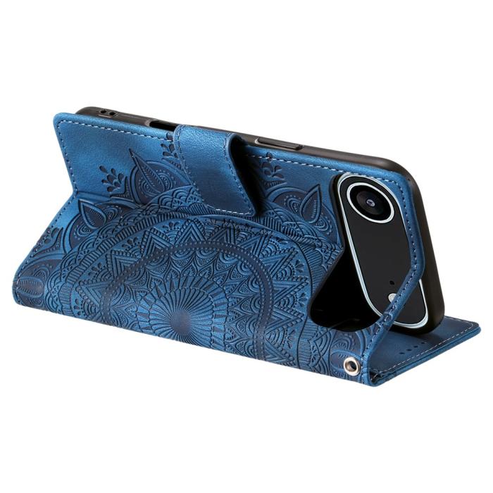 Bild 4,  iPhone Air Fodral Mandala Läder Blå - Teknikhallen.se