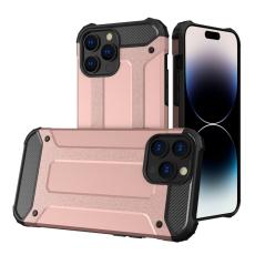  iPhone 15 Pro Skal Shockproof Armor Hybrid Ros&eacute;guld - Teknikhallen.se