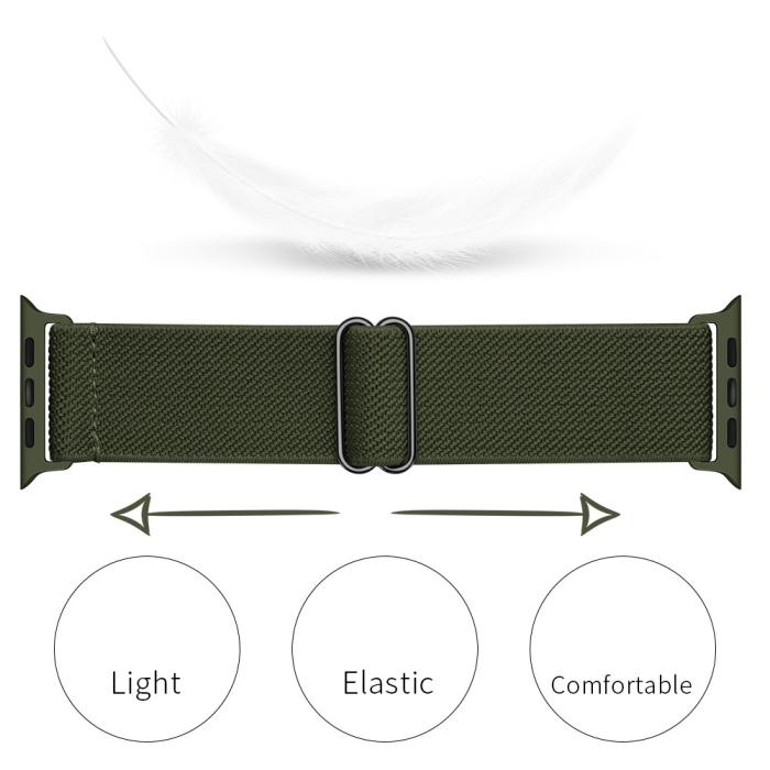 Bild 2,  Nylon Armband Justerbart Apple Watch 42/44/45/46/49 mm Grön - Teknikhallen.se