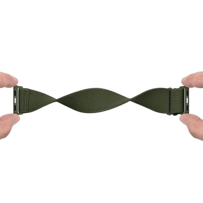 Bild 3,  Nylon Armband Justerbart Apple Watch 42/44/45/46/49 mm Grön - Teknikhallen.se