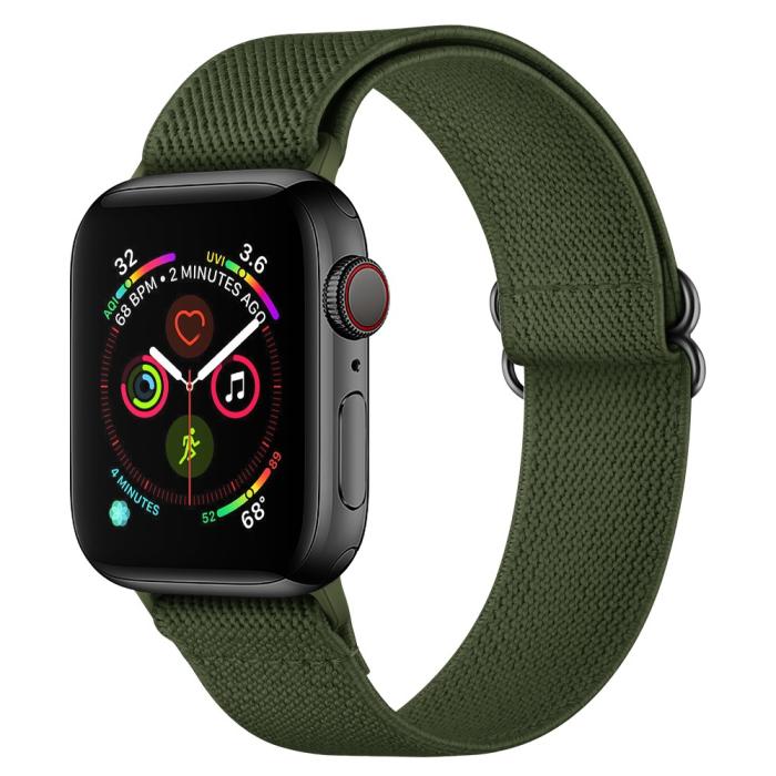 Bild 4,  Nylon Armband Justerbart Apple Watch 42/44/45/46/49 mm Grön - Teknikhallen.se