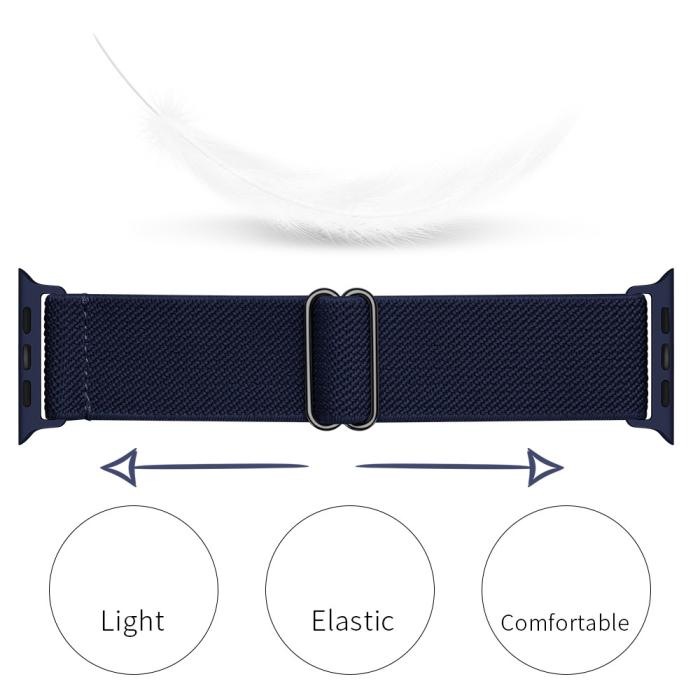 Bild 2,  Nylon Armband Justerbart Apple Watch 42/44/45/46/49 mm Mörk Blå - Teknikhallen.se