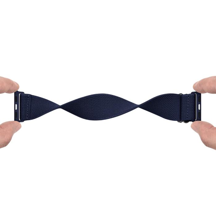 Bild 3,  Nylon Armband Justerbart Apple Watch 42/44/45/46/49 mm Mörk Blå - Teknikhallen.se
