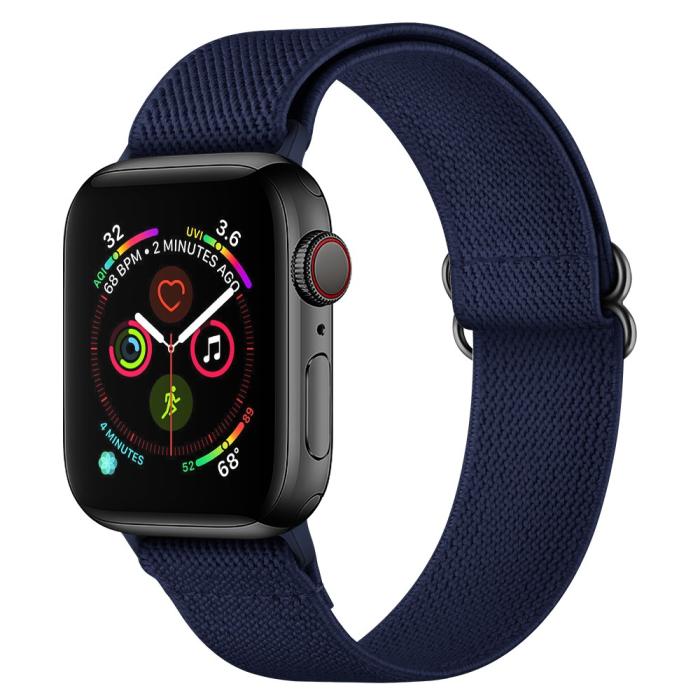 Bild 4,  Nylon Armband Justerbart Apple Watch 42/44/45/46/49 mm Mörk Blå - Teknikhallen.se