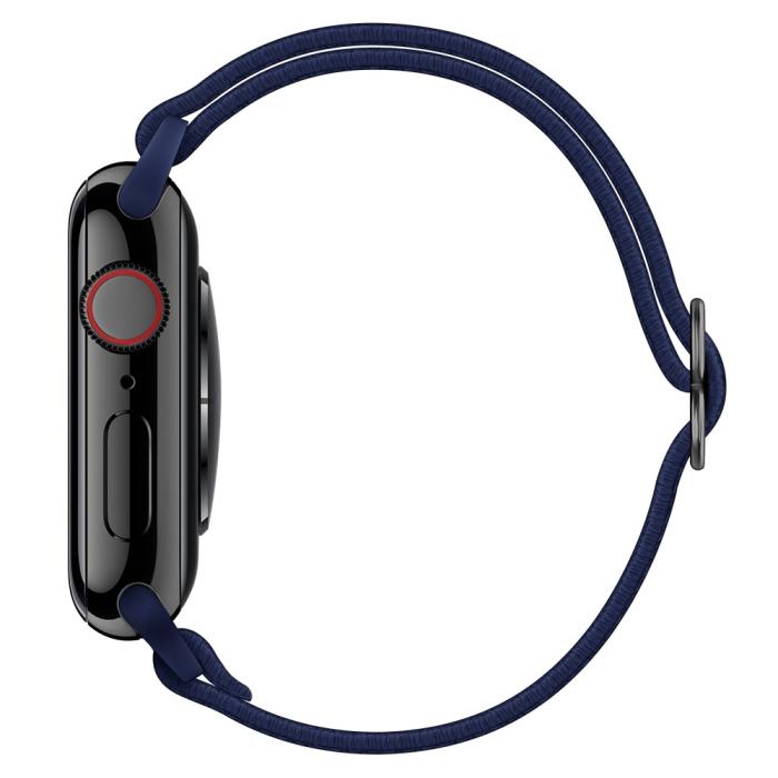 Bild 5,  Nylon Armband Justerbart Apple Watch 42/44/45/46/49 mm Mörk Blå - Teknikhallen.se