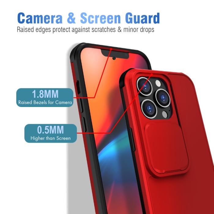 Bild 2,  iPhone 13 Pro - CamShield Hybrid Skal - Röd - Teknikhallen.se