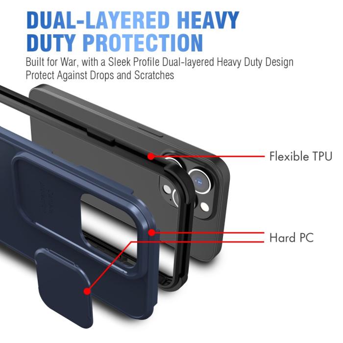 Bild 4,  iPhone 13 Pro - CamShield Hybrid Skal - Blå - Teknikhallen.se