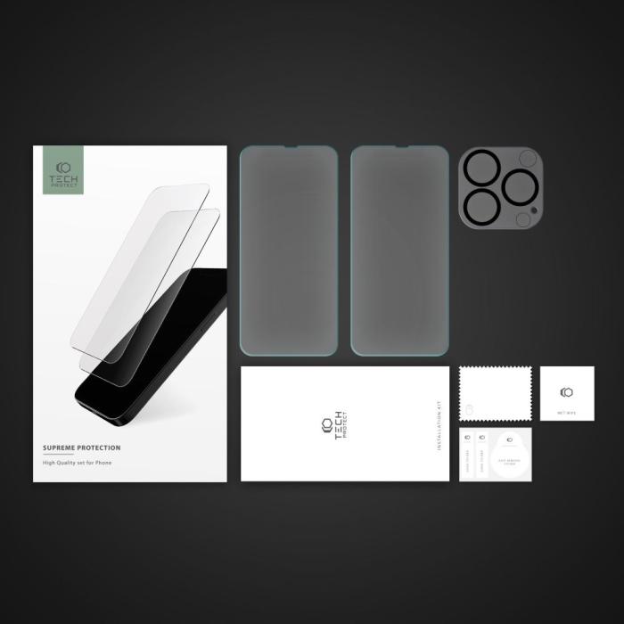 Bild 5, Tech-Protect Tech-Protect iPhone 14 Pro Max 3-PACK Skärmskydd/Linsskydd - Teknikhallen.se