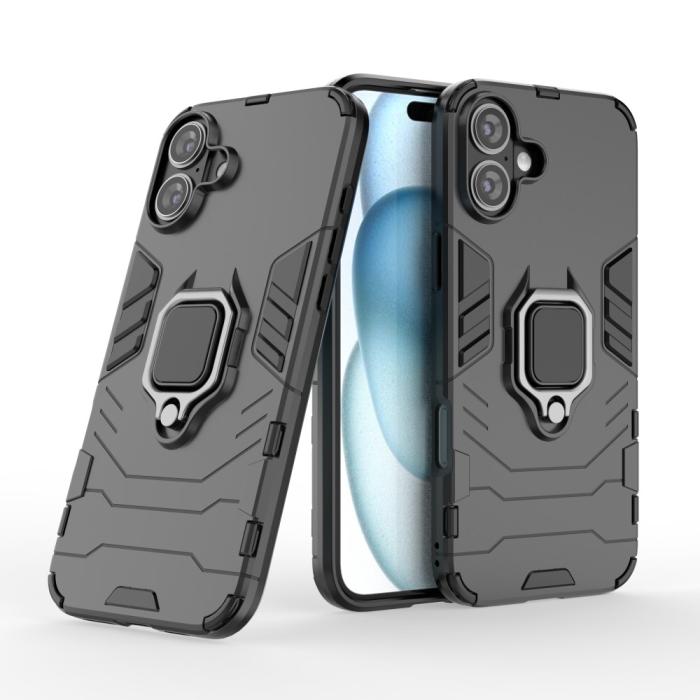 Bild 2,  iPhone 16 Plus Skal Hybrid Armor Ring Svart - Teknikhallen.se