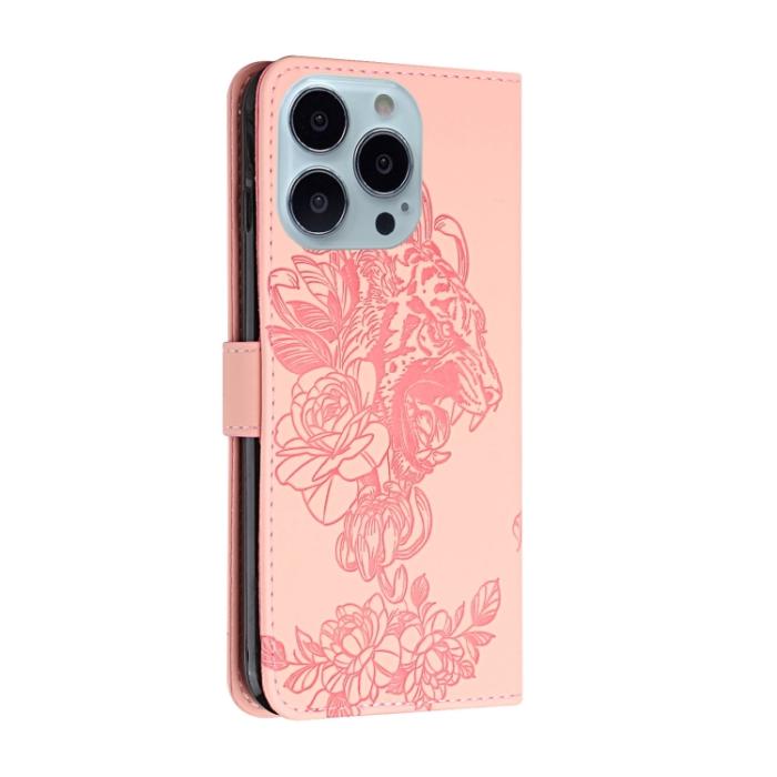 Bild 3,  iPhone 14 Pro Fodral Tiger Tryck Roséguld - Teknikhallen.se