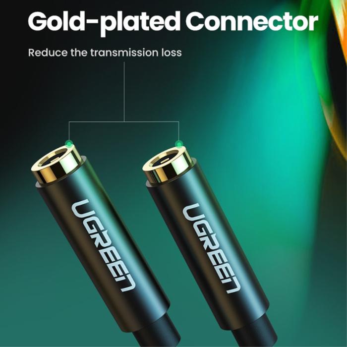 Bild 5, UGREEN UGREEN 25cm 3.5mm AUX Y-Splitter 1 Hane - 2 Hona Svart - Teknikhallen.se