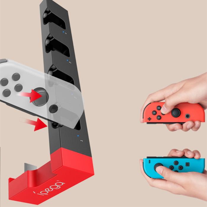 Bild 5, iPega iPega Nintendo Switch LED Laddstation För Ställ och 4x Joy-Con - Teknikhallen.se