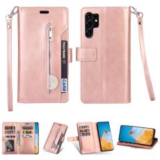  Galaxy S23 Ultra Fodral Multifunktionell Med Frontficka Ros&eacute;guld - Teknikhallen.se