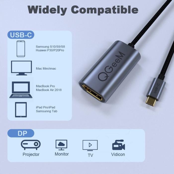 Bild 5,  USB-C Thunderbolt3 till DisplayPort Hona Adapter 4K 60Hz Blå - Teknikhallen.se