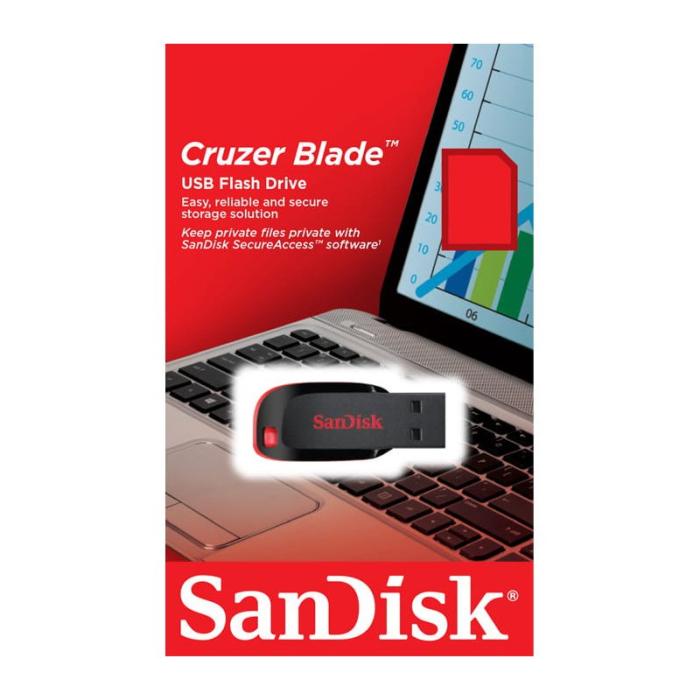 Bild 4, SanDisk SanDisk Cruzer Blade USB Minneskort - 32 GB - Teknikhallen.se