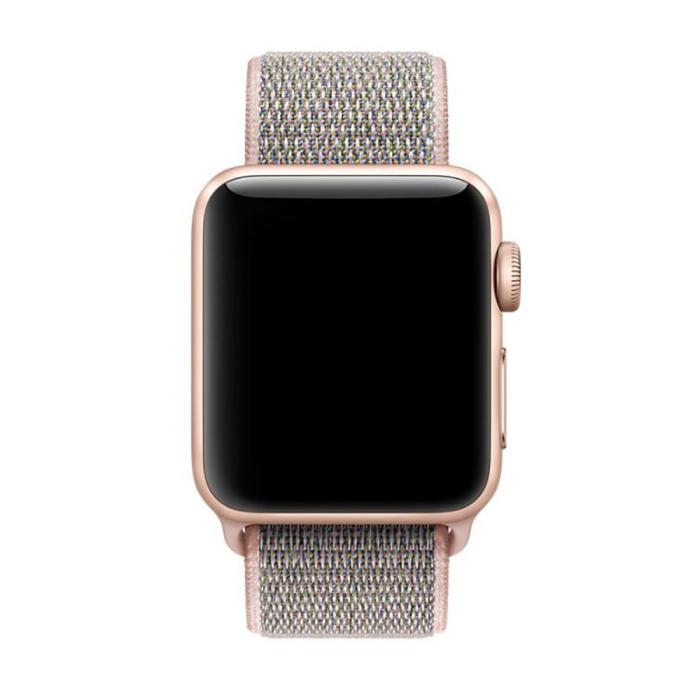 Bild 2,  Nylon Loop Armband Justerbart Apple Watch 42/44/45/46/49 mm Roséguld - Teknikhallen.se