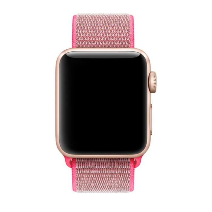 Bild 3,  Nylon Loop Armband Justerbart Apple Watch 42/44/45/46/49 mm Rosa - Teknikhallen.se
