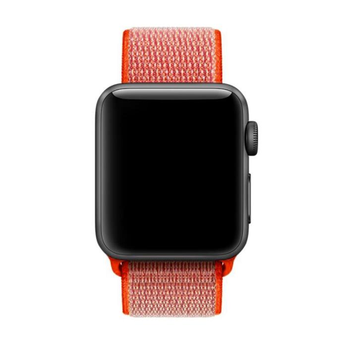 Bild 2,  Nylon Loop Armband Justerbart Apple Watch 42/41/40/38 mm - Orange - Teknikhallen.se
