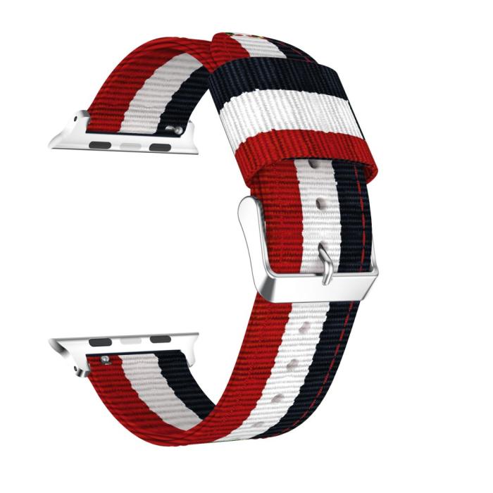 Bild 3,  Nylon Armband Med Vertikal Design Apple Watch 42/41/40/38 mm - Teknikhallen.se