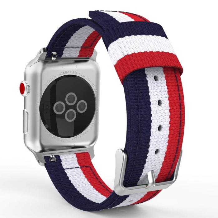 Bild 5,  Nylon Armband Med Vertikal Design Apple Watch 42/41/40/38 mm - Teknikhallen.se