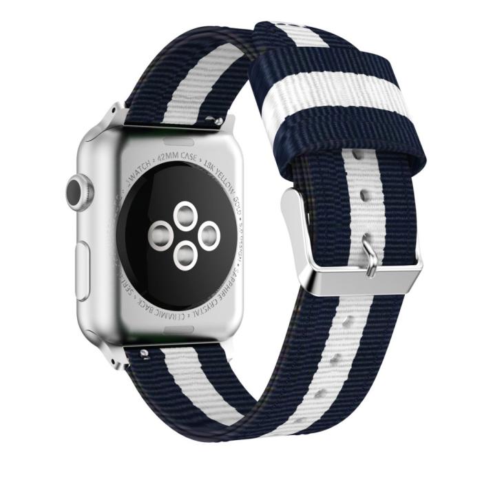 Bild 2,  Nylon Armband Med Vertikal Design Apple Watch 42/44/45/46/49 mm - Teknikhallen.se