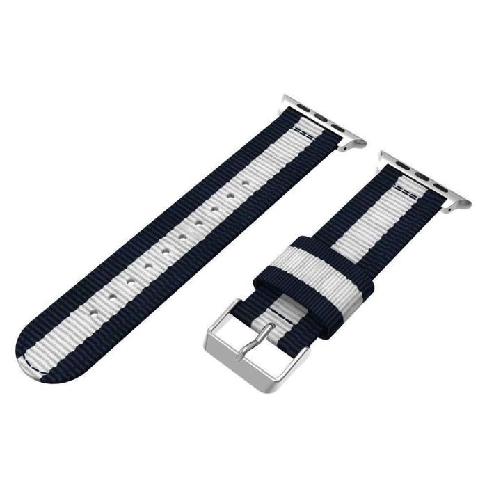 Bild 5,  Nylon Armband Med Vertikal Design Apple Watch 42/44/45/46/49 mm - Teknikhallen.se