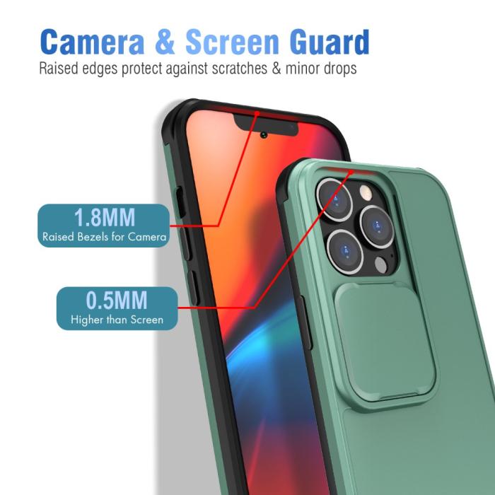Bild 2,  iPhone 13 Pro - CamShield Hybrid Skal - Grön - Teknikhallen.se