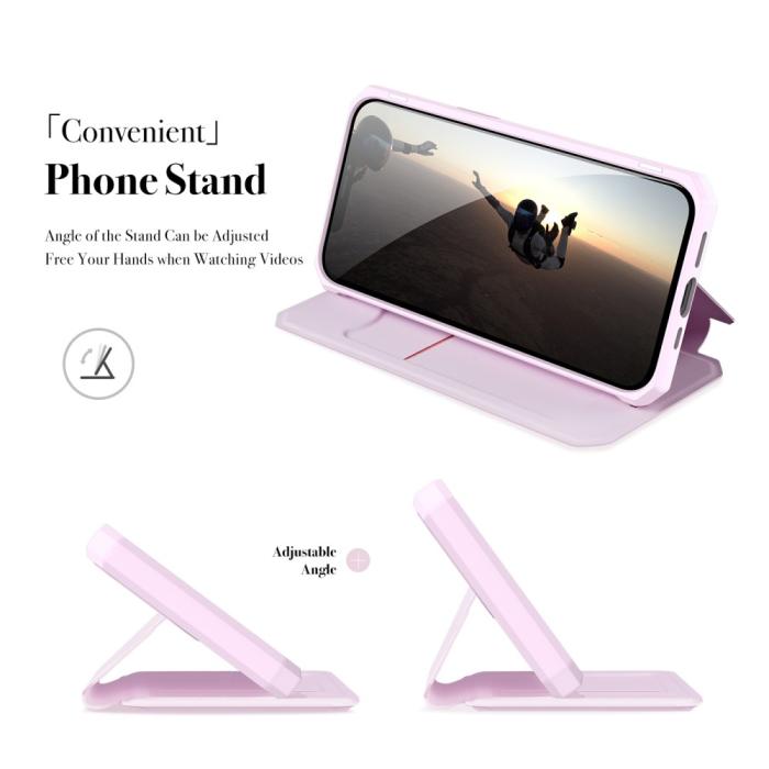 Bild 5, DUX DUCIS iPhone 13 Pro - DUX DUCIS Skin X Shockproof Läder Fodral - Rosa - Teknikhallen.se