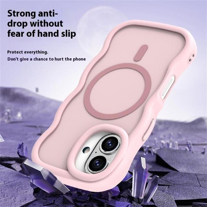 Bild 4,  iPhone 16 Plus Skal MagSafe Wavy Matt Rosa - Teknikhallen.se