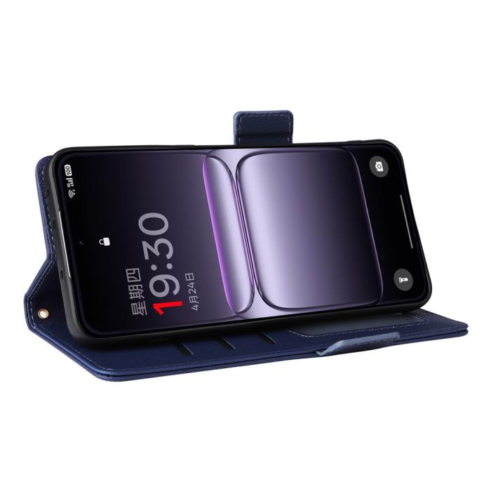 Bild 3,  OnePlus Nord 5 5G Fodral Litchi Läder Mörk Blå - Teknikhallen.se