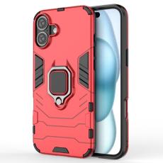  iPhone 16 Plus Skal Hybrid Armor Ring R&ouml;d - Teknikhallen.se