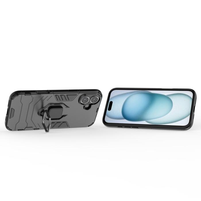 Bild 4,  iPhone 16 Plus Skal Hybrid Armor Ring Svart - Teknikhallen.se