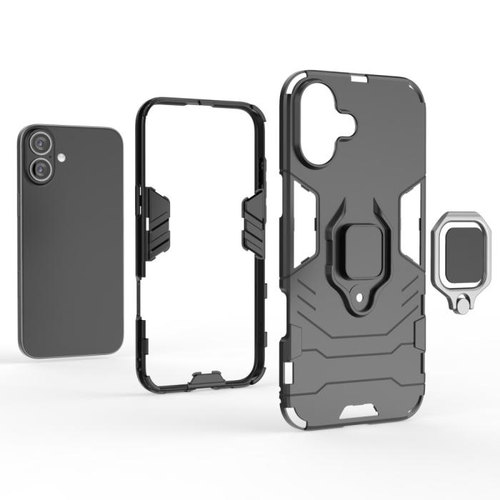 Bild 3,  iPhone 16 Plus Skal Hybrid Armor Ring Röd - Teknikhallen.se
