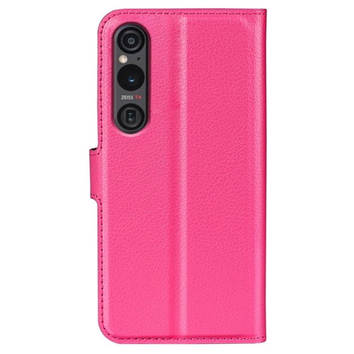 Bild 6,  Sony Xperia 1 VI Fodral Litchi Läder Rosa - Teknikhallen.se