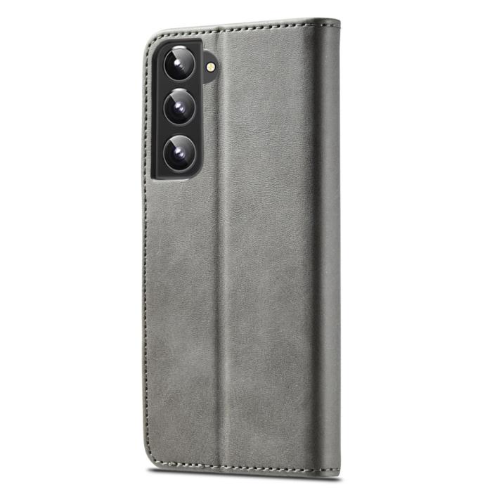 Bild 3, LC.IMEEKE LC.IMEEKE Samsung Galaxy S22 Plus Fodral Läder Grå - Teknikhallen.se