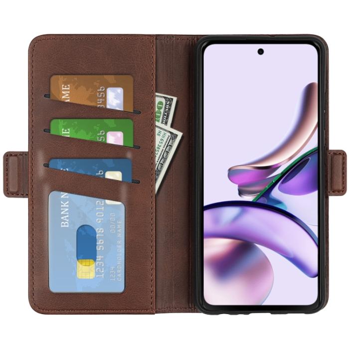 Bild 4,  Motorola Moto E13 Fodral Magnetisk Stängning Brun - Teknikhallen.se