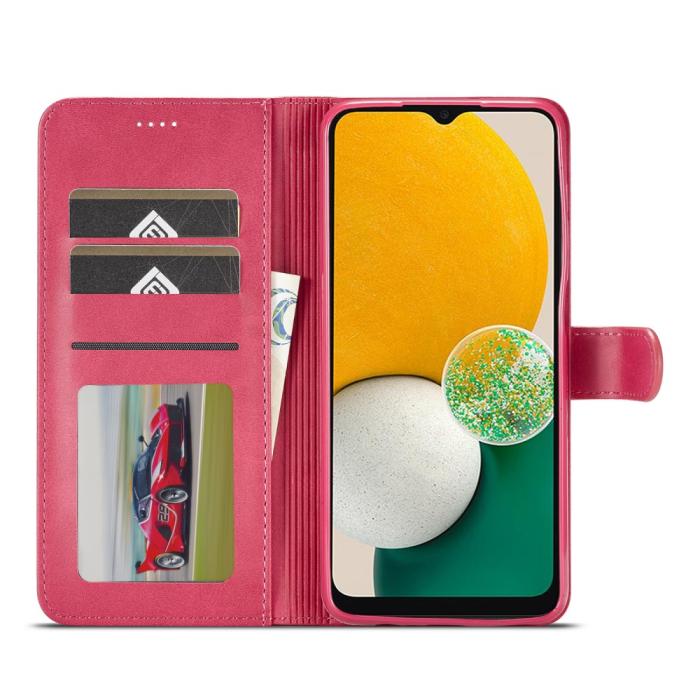 Bild 4, LC.IMEEKE LC.IMEEKE Samsung Galaxy A04s / A13 5G Fodral Läder Röd/Rosa - Teknikhallen.se