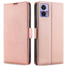  Motorola Edge 30 Neo 5G Fodral Slim Magnetisk St&auml;ngning Ros&eacute;guld - Teknikhallen.se