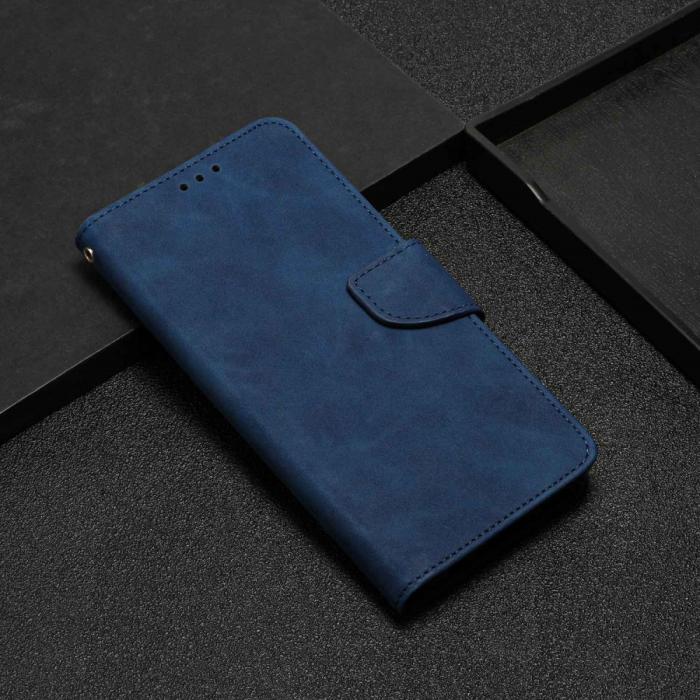 Bild 6,  Samsung Galaxy S23 Ultra Fodral Läder Blå - Teknikhallen.se