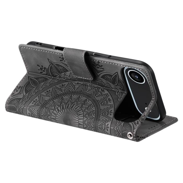 Bild 4,  iPhone Air Fodral Mandala Läder Grå - Teknikhallen.se