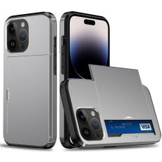  iPhone 15 Pro Skal Med Kortfack Gr&aring; - Teknikhallen.se