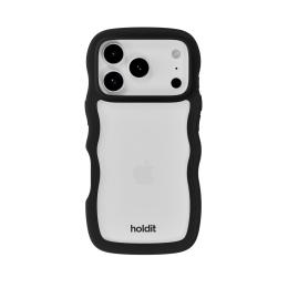 holdit holdit iPhone 17 Pro Mobilskal Wavy Black/Transparent - Teknikhallen.se