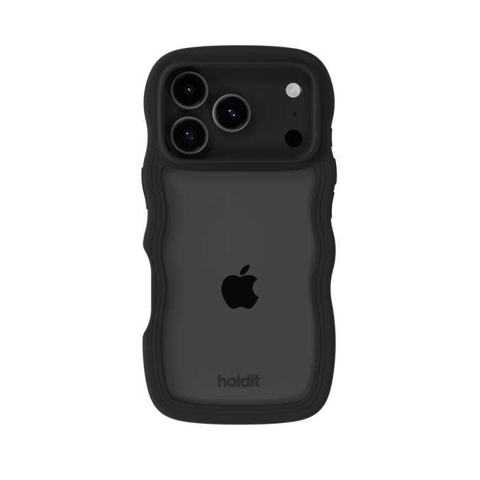 Bild 2, holdit holdit iPhone 17 Pro Mobilskal Wavy Black/Transparent - Teknikhallen.se