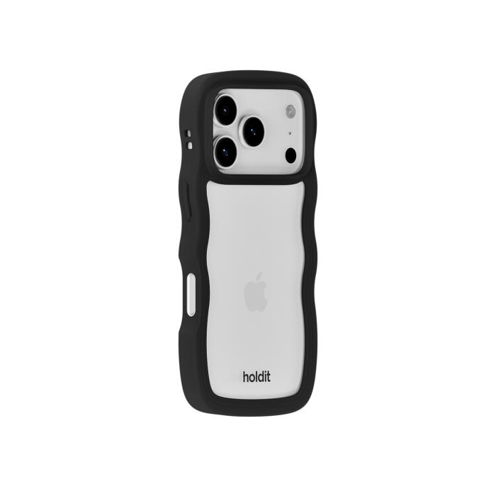 Bild 3, holdit holdit iPhone 17 Pro Mobilskal Wavy Black/Transparent - Teknikhallen.se