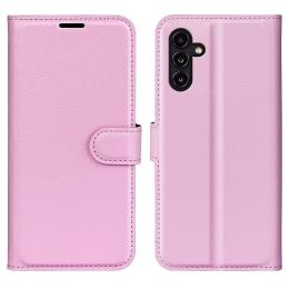  Samsung Galaxy A14 4G/5G Fodral Litchi Läder Ljus Rosa - Teknikhallen.se