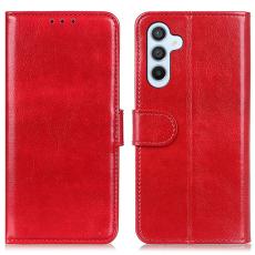  Samsung Galaxy A34 5G Fodral Crazy Horse L&auml;der R&ouml;d - Teknikhallen.se