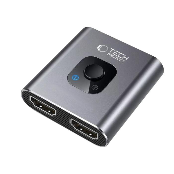 Bild 3, Tech-Protect Tech-Protect 2in1 4K 60Hz HDMI Adapter Grå - Teknikhallen.se